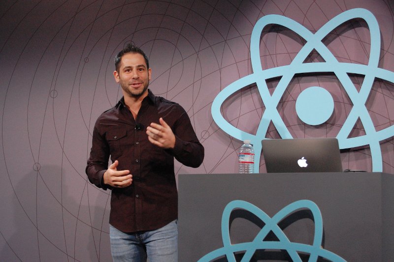 Tom Occhino delivers ReactJS Conf keynote